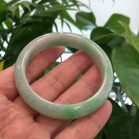 Baikalla™ "Classic Bangle" Genuine Jadeite Jade Green Bangle Bracelet (55.93mm)#874