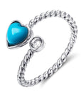 Baikalla Jewelry Silver Turquoise Ring 7 Baikalla™ "Love is Here" Sterling Silver Genuine Persian Blue Arizona Turquoise Love Ring