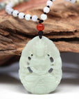 Baikalla Jewelry Jade Pendant Necklace Baikalla™ "Goddess of Compassion Guan Yin" Genuine HeTian White Nephrite Jade Guanyin Carving Pendant Necklace