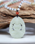 Baikalla Jewelry Jade Pendant Necklace Baikalla™ "Goddess of Compassion Guan Yin" Genuine HeTian White Nephrite Jade Guanyin Carving Pendant Necklace