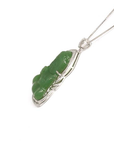 Baikalla Jewelry Jade Pendant Silver W/ White Sapphire Baikalla™ Guan Yin Sterling Silver Genuine Nephrite Green Jade GuanYin Baby Buddha Pendant Necklace