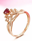 Baikalla Jewelry Gold Ruby Ring 6 Baikalla™ 18k Rose Gold & Natural A Ruby ( 1/2 ct ) Ring With Diamonds