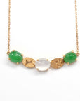 Baikalla Jewelry Gold Jadeite Pendant Baikalla™ 18k Rose Gold Imperial Green & Ice Jadeite Jade Necklace