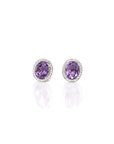 Baikalla Jewelry Silver Gemstones Earrings Baikalla™ Classic Sterling Silver Natural Amethyst Topaz Garnet Citrine Stud Earrings With CZ