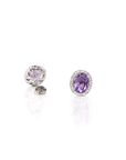 Baikalla Jewelry Silver Gemstones Earrings Baikalla™ Classic Sterling Silver Natural Amethyst Topaz Garnet Citrine Stud Earrings With CZ