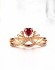 Baikalla Jewelry Gold Ruby Ring Baikalla™ 18k Rose Gold & Natural A Ruby ( 1/2 ct ) Ring With Diamonds