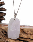 Baikalla Jewelry jade Genuine Burmese Lavender Jadeite Jade Guanyin Pendant Necklace