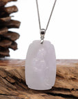 Baikalla Jewelry jade Genuine Burmese Lavender Jadeite Jade Guanyin Pendant Necklace