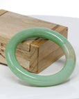 Baikalla Jewelry Jadeite Jade Bangle Bracelet Genuine Burmese Green Jadeite Jade Bangle Bracelet ( 53.1 mm)