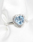 Baikalla Jewelry Gemstone Ring Baikalla™ Sterling Silver Natural Sky Blue Heart Topaz Ring