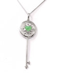 Baikalla Jewelry Gold Jadeite Necklace Baikalla™ "Jadeite Key" 18k White Gold Jadeite jade Key Pendant Necklace
