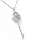 Baikalla Jewelry Gold Jadeite Necklace Baikalla™ "Jadeite Key" 18k White Gold Jadeite jade Key Pendant Necklace