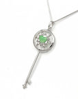 Baikalla Jewelry Gold Jadeite Necklace Baikalla™ "Jadeite Key" 18k White Gold Jadeite jade Key Pendant Necklace