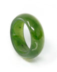 Baikalla Jewelry Jade Ring Natural Forest Green Nephrite Jade Band Ring