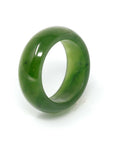 Baikalla Jewelry Jade Ring Natural Forest Green Nephrite Jade Band Ring