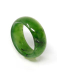 Baikalla Jewelry Jade Ring Natural Forest Green Nephrite Jade Band Ring
