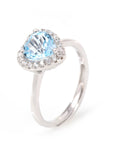 Baikalla Jewelry Gemstone Ring Baikalla™ Sterling Silver Natural Sky Blue Heart Topaz Ring