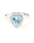 Baikalla Jewelry Gemstone Ring Baikalla™ Sterling Silver Natural Sky Blue Heart Topaz Ring