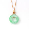 Baikalla Jewelry 18k Gold Jadeite Necklace 18k Rose Gold Genuine Burmese Jadeite Lucky Pendant Necklace With AA Ruby