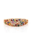 Baikalla Jewelry Gold Sapphire Bracelet Baikalla 18K Rose Gold Multi-Colors Sapphire Bangle Bracelet With 1ct Diamonds