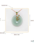 Baikalla Jewelry Gold Jadeite Pendant 18k Rose Gold Genuine Burmese Jadeite Constellation (Scorpio) Necklace Pendant with Ruby