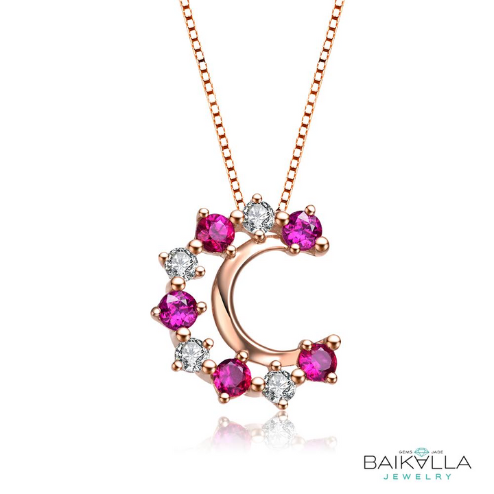 18k Genuine Ruby Diamond Necklace