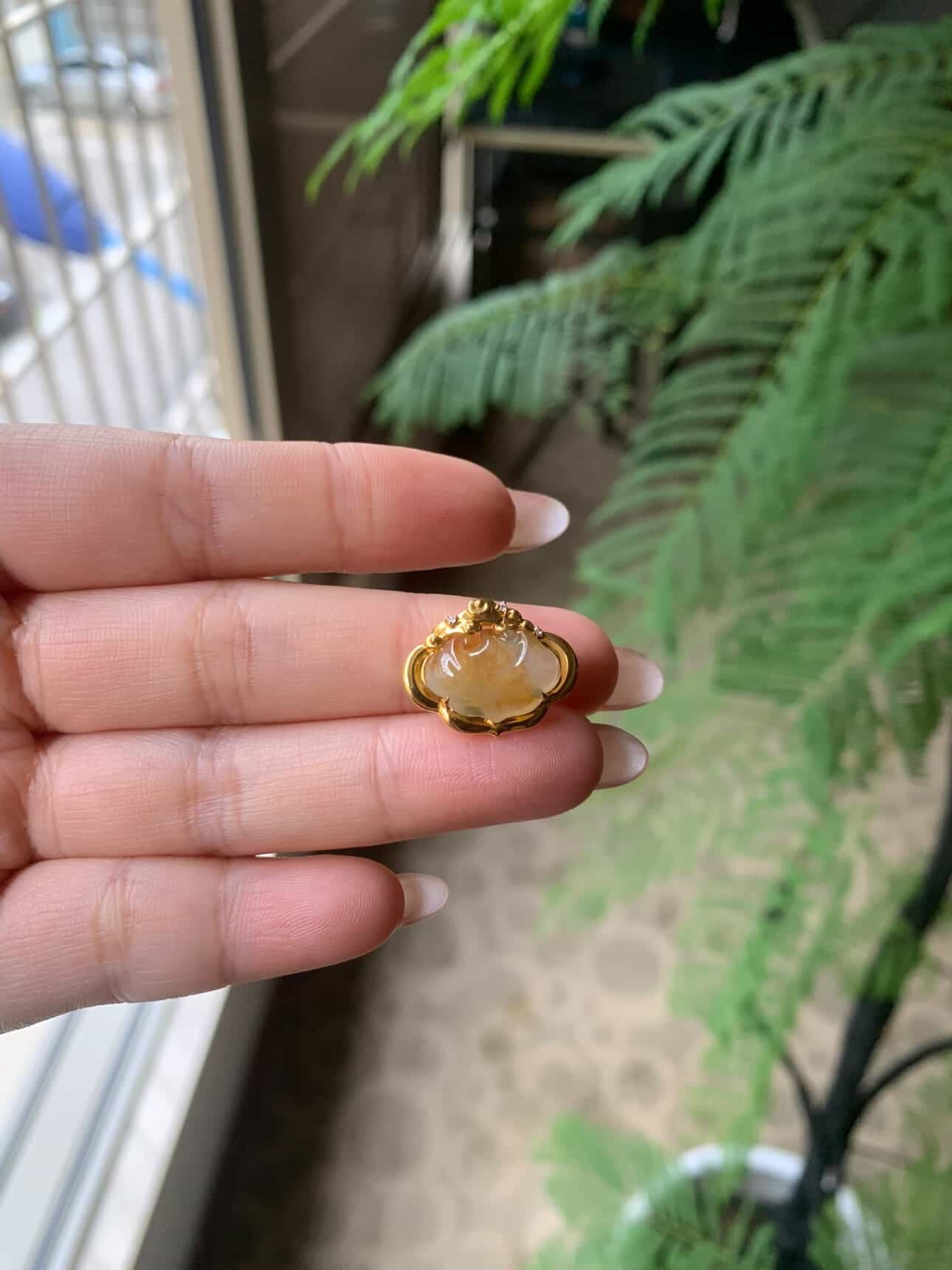 18K Yellow Gold Custom Yellow Ruyi Gold Setting