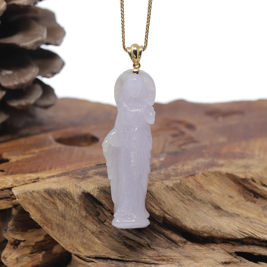 Baikalla "Saint Mary" 18K Yellow Gold Natural Lavender Jadeite Jade Pendant