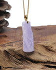 Baikalla "Bamboo" 18K Yellow Gold Natural Vixen Lavender Jadeite Jade Pendant