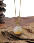 Baikalla "Bao" 18K Yellow Gold White & Yellow Jadeite Jade Pendant