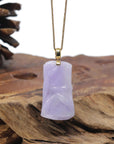 Baikalla "Bamboo" 18K Yellow Gold Natural Vixen Lavender Jadeite Jade Pendant
