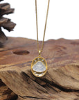 Baikalla "Happy Buddha" 18K Yellow Gold Natural Icy White Jadeite Jade Pendant W/ Natural Diamonds