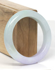 Baikalla Lavender & Light Green Jadeite Jade "Half Round" Bangle Bracelet (54.1mm) 