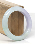Baikalla Lavender & Light Green Jadeite Jade "Half Round" Bangle Bracelet (54.1mm) 