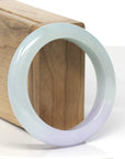 Baikalla Lavender & Light Green Jadeite Jade "Half Round" Bangle Bracelet (54.1mm) 