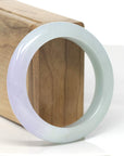 Baikalla Lavender & Light Green Jadeite Jade "Half Round" Bangle Bracelet (54.1mm) 