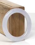 Baikalla Icy White Moonlight "Traditional Round" Jadeite Jade Bangle Bracelet (50mm) 