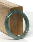 Baikalla Icy Deep Oil-Green Jadeite Jade Oval Bangle (52.1mm) 