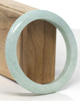 Baikalla Light Apple-Green Jadeite Jade "Half Round" Bangle Bracelet (60.4mm) 