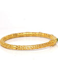 Baikalla 18ky Gold & Natural Imperial Green Jadeite Jade Bangle W/ Colorful Gems