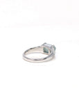 Baikalla Natural Icy Light Blue Jadeite Jade 18kw Gold Ring W/ Natural Diamonds 