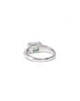 Baikalla Natural Icy Light Blue Jadeite Jade 18kw Gold Ring W/ Natural Diamonds 