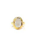 Baikalla Natural Icy Jadeite Jade "PiXiu" 18ky Gold Ring W/ Natural Diamonds 