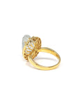 Baikalla Natural Icy Jadeite Jade "PiXiu" 18ky Gold Ring W/ Natural Diamonds 