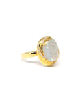 Baikalla Natural Icy Jadeite Jade "PiXiu" 18ky Gold Ring W/ Natural Diamonds 