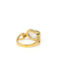 Baikalla Natural Icy Jadeite Jade 18ky Gold Heart Ring W/ Natural Diamonds 