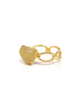 Baikalla Natural Yellow Jadeite Jade 18ky Gold Heart Ring 