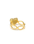 Baikalla Natural Yellow Jadeite Jade 18ky Gold Heart Ring 