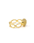 Baikalla Natural Yellow Jadeite Jade 18ky Gold Heart Ring 