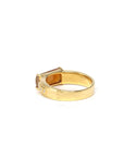 Baikalla Natural Icy Red & Orange Jadeite Jade 18ky Gold Bar Ring W/ Natural Diamonds 